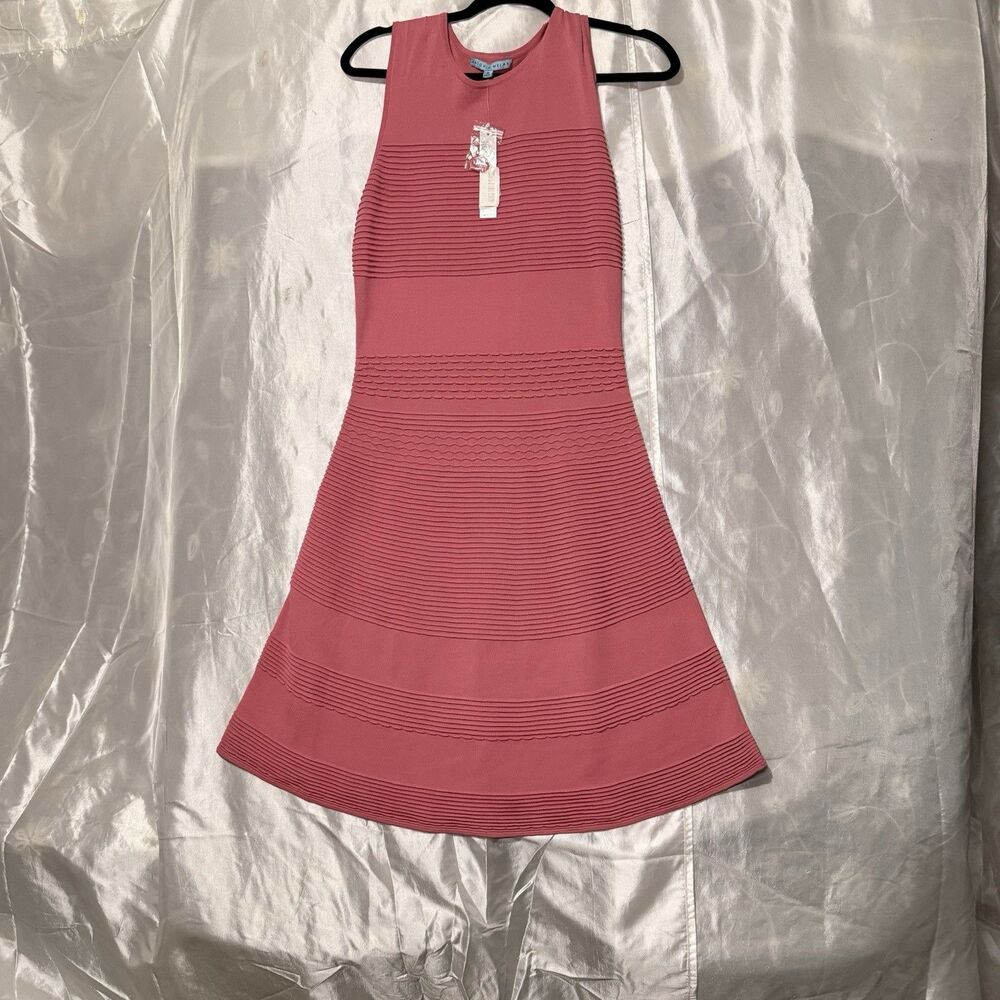 Antonio Melani Knit A-line Dress Sz M Pink Boho Beach Resort W/Tags